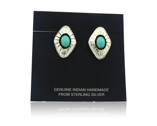 Navajo Earrings Sterling Silver Turquoise Vintage Dangle Handmade