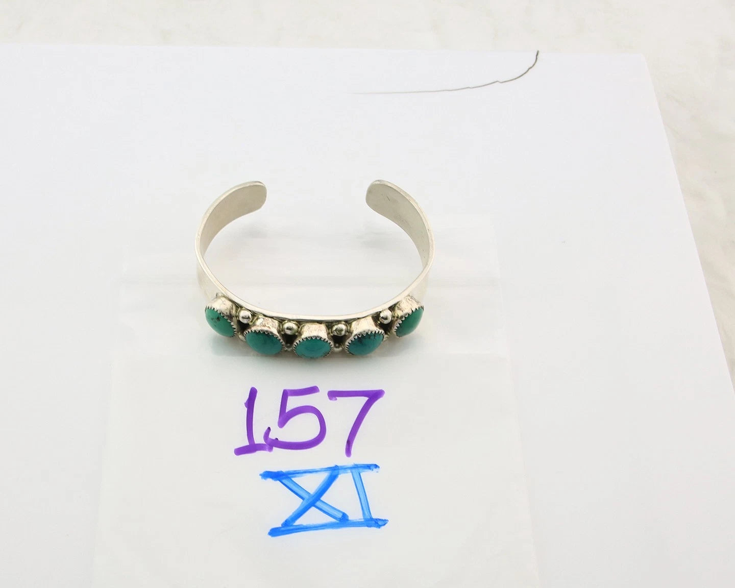 Navajo Cuff Bracelet Sterling Silver Turquoise Vintage Native Art Signed C Jones