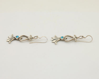 Navajo Dangle Earrings 925 Silver Blue Turquoise Native American Artist C.80's