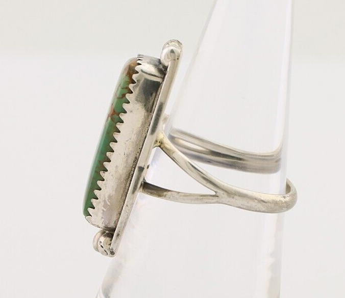 Navajo Ring 925 Silver Natural Blue Turquoise Artist Signed Doug Zachary C.80's