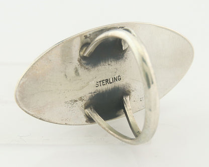 Vintage Navajo Ring 925 Sterling Authentic Traditional Turquoise Size 7.5