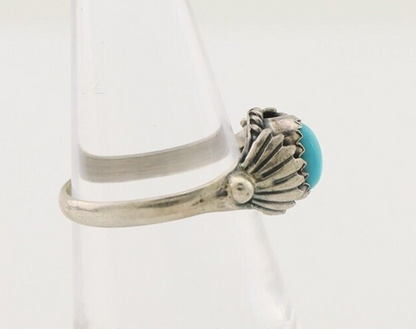 Navajo Ring 925 Silver Kingman Turquoise Native American Artist Made In 1985