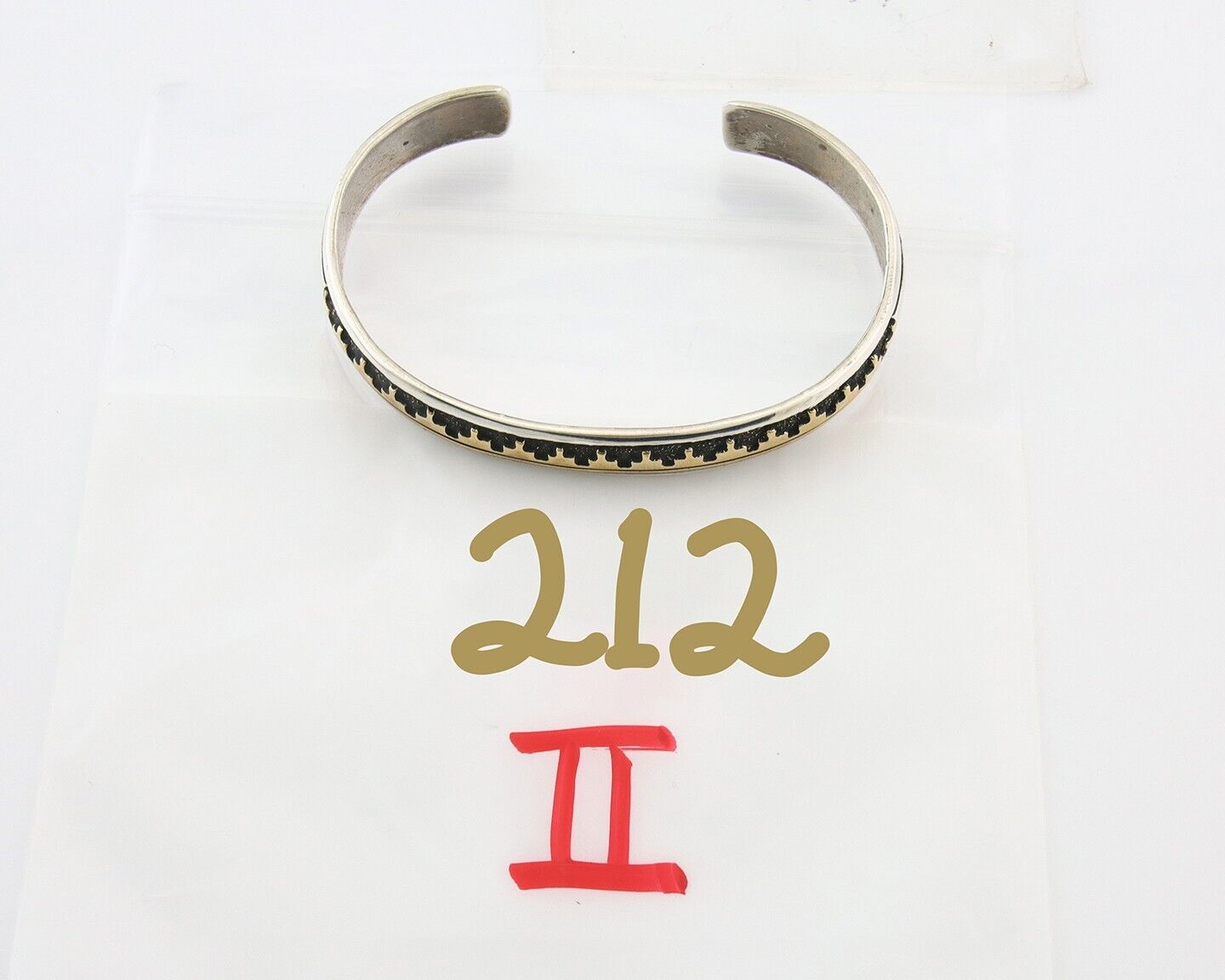 Navajo Bracelet 925 Silver & 12k Yellow Gold Filled Signed Thomas Singer C.80's