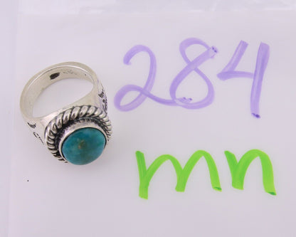 Navajo Ring 925 Silver Natural Blue Turquoise Native American Artist C.80's