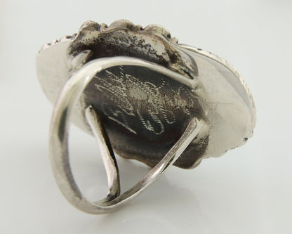 Navajo Ring .925 Silver Blue Turquoise Artist Signed Billy Eagle C.80's