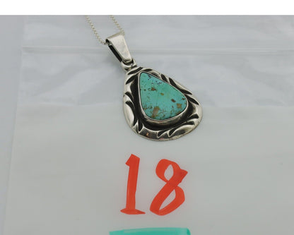 Navajo Necklace 925 Silver Kingman Turquoise Signed C Montoya C.80s