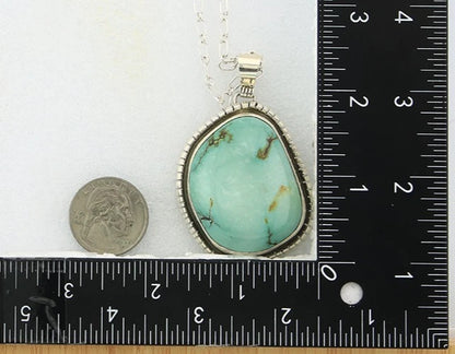 Navajo Necklace Sterling Silver Turquoise Signed Teepee