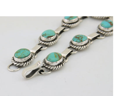 Navajo Bracelet 925 Silver Natural Turquoise Native American Artist C.80's