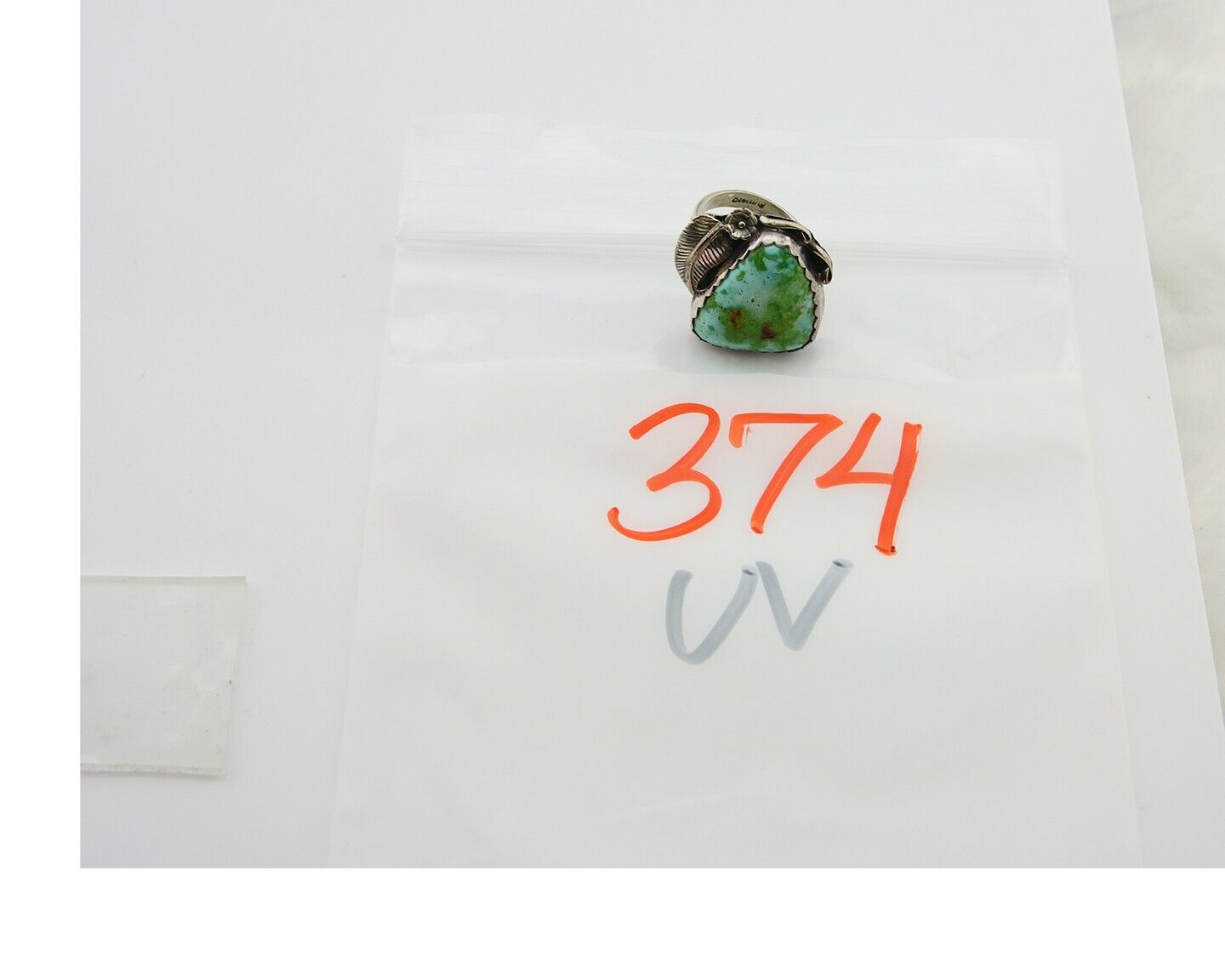 Navajo Ring 925 Sterling Royston Turquoise Native American Artist C.80's