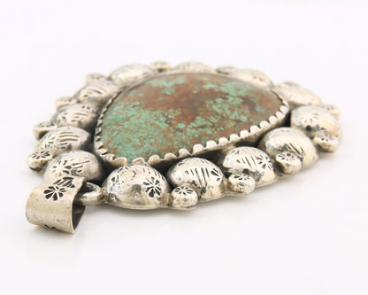 Navajo Pendant Sterling Silver Authentic Turquoise Vintage Artist Signed