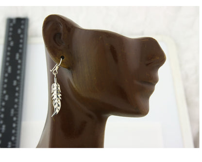 Navajo Feather Earrings Sterling Silver Dangle Vintage Authentic Signed Masha