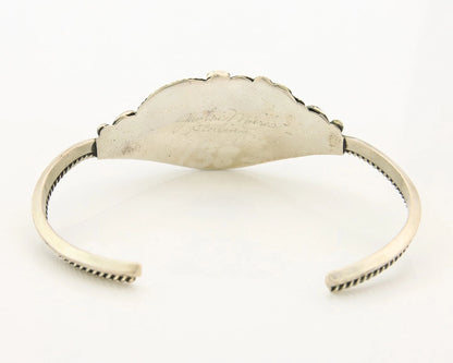 Navajo Cuff Bracelet Sterling Silver Authentic Pink Muscle Signed Justin Morris