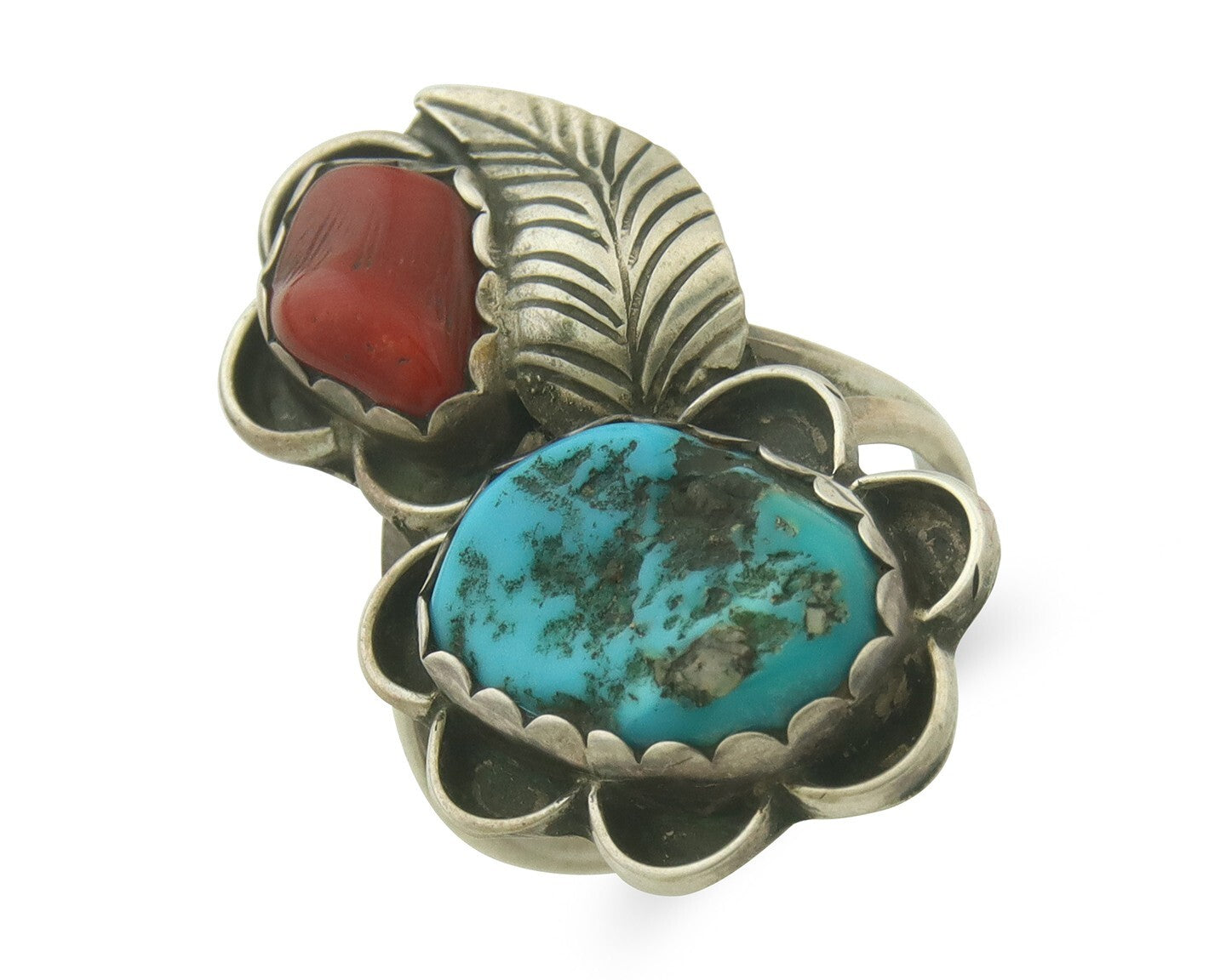 Vintage Navajo Ring 925 Sterling Natural Gemstones Signed Justin Morris Sz 6.75
