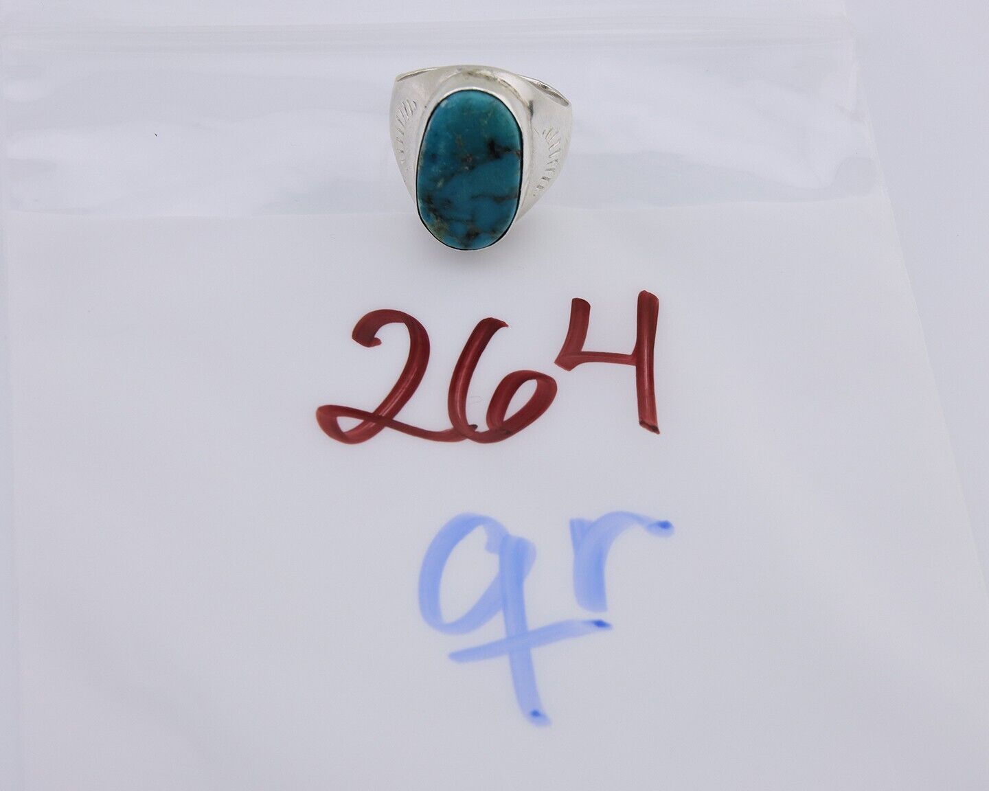 Navajo Handmade Ring 925 Silver Natural Mined Turquoise Artist C.80's
