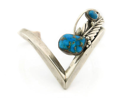 Navajo Cuff Bracelet Sterling Silver Vintage Turquoise Handmade Signed D Zachary