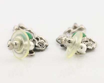 Navajo Earrings 925 Silver Cripple Creek Turquoise Native American Artist C.90's