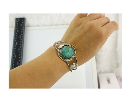 Vintage Navajo Bracelet 925 Silver Turquoise Handmade Authentic Signed AE