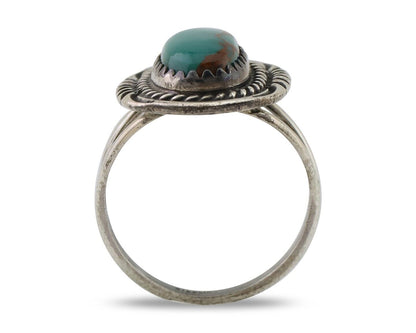 Navajo Handmade Ring 925 Silver Kingman Turquoise Size 5.75 C.80's