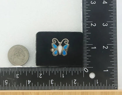 Navajo Butterfly Ring Sterling Silver Signed Size 8.0