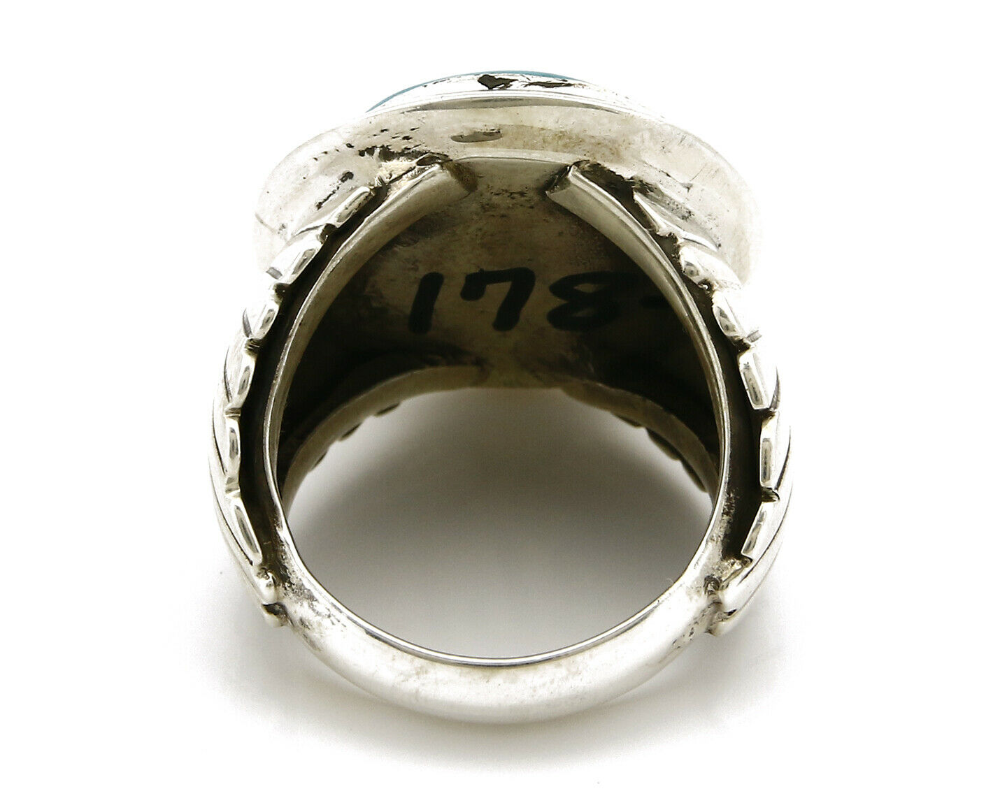 Navajo Ring .925 Silver Turquoise Handmade Signed Doug Zachary C.1980's