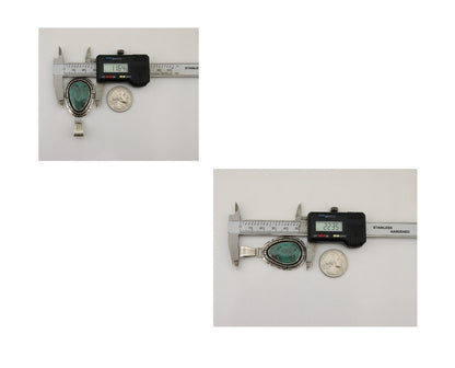 Navajo Pendant 925 Silver Natural Turquoise Artist Signed Lidia Begay C.80's