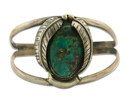 Vintage Navajo Bracelet 925 Silver Natural Blue Turquoise Native American Artist