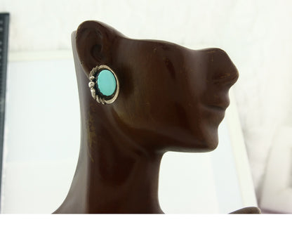 Navajo Earrings Sterling Silver Turquoise Vintage Dangle Handmade