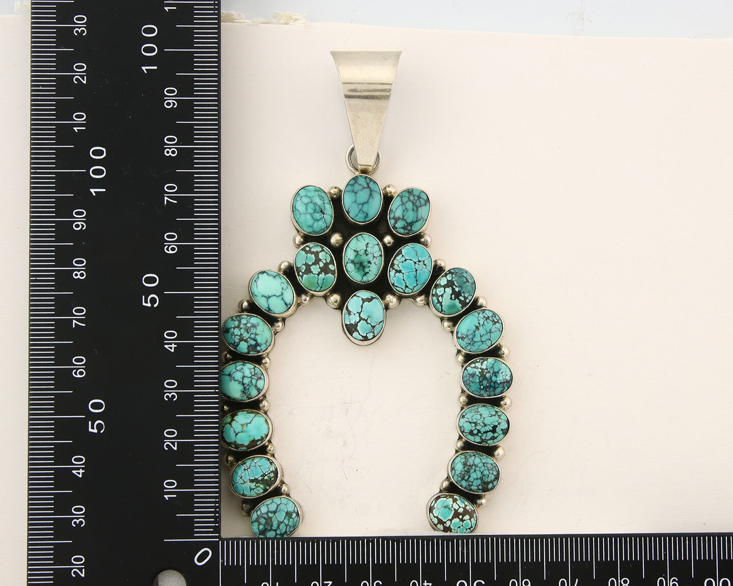 Navajo 925 Silver Turquoise Handmade Naja Artist Signed Paul Livingston C.80's