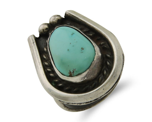 Navajo Handmade Ring 925 Silver Royston Turquoise Native Artist C.80's
