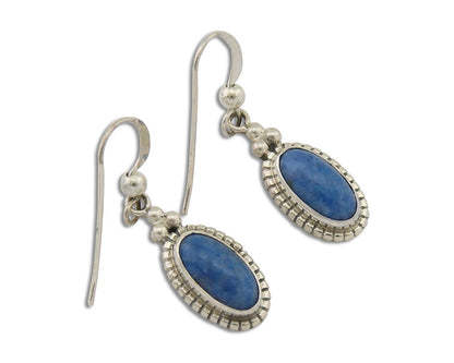 Navajo Dangle Earrings 925 Silver Natural Denim Lapis Signed Melissa Yazzie C80s