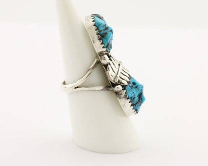 Zuni Ring 925 Silver Sleeping Beauty Turquoise Robert & Bernice Leekya C.80's