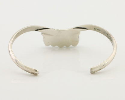 Navajo Bracelet 925 Silver Morenci Turquoise Artist Signed Frank Sandoval C.80's