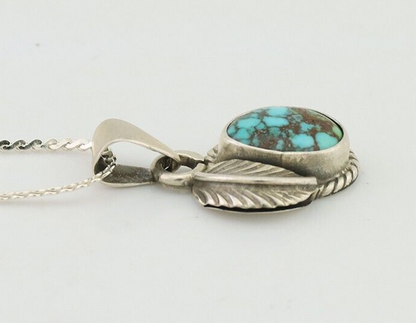 Navajo Necklace 925 Silver Natural Blue Turquoise Artist SunRise C.80's