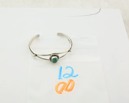 Navajo Cuff Bracelet Sterling Silver Vintage Turquoise Handmade Signed Gecko