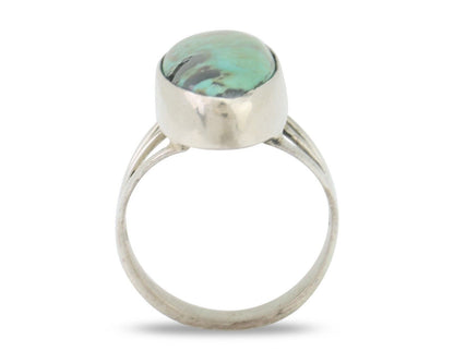 Navajo Ring 925 Silver Natural Turquoise Native American Artist C.80's