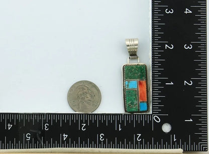 Navajo Pendant 925 Sterling Silver Natural Gemstones Vintage Signed Begay