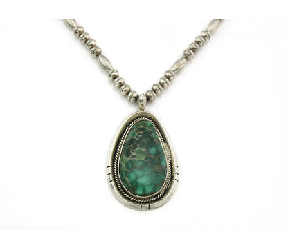 Navajo Necklace 925 Sterling Silver Turquoise Vintage Signed Fred Guerro C.80's