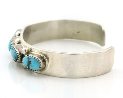 Navajo Bracelet Sterling Silver Nevada Turquoise Artist Signed C Jones