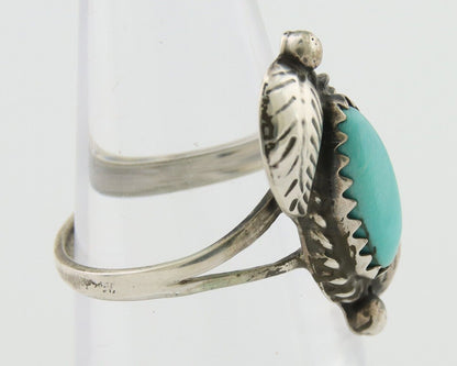 Navajo Ring 925 Silver Natural Blue Turquoise Native American Artist C.80's