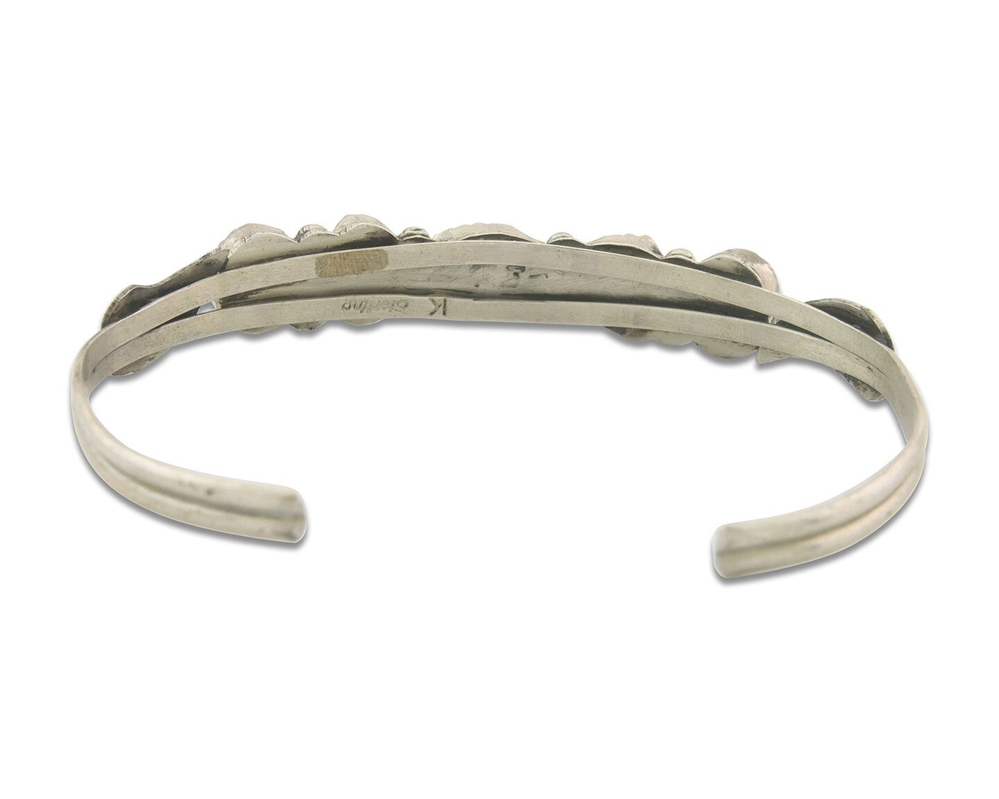 Navajo Bracelet 925 Silver Coral & Turquoise Cuff Signed Keith James C.80's