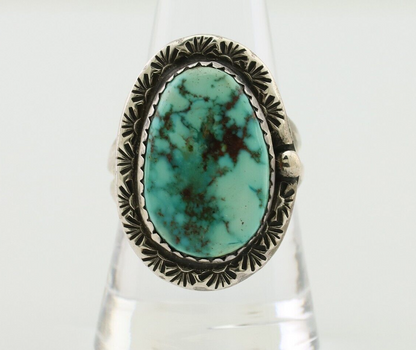 Navajo Ring 925 Silver Natural Blue Turquoise Tom Willeto C.80's