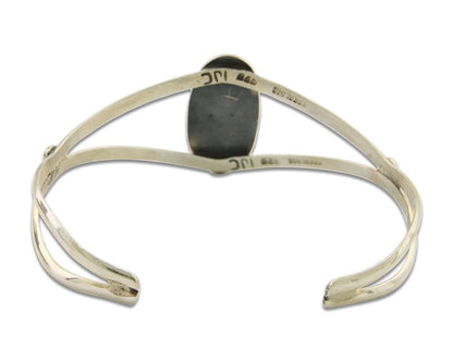 Navajo Cuff Bracelet 925 Silver Turquoise Cuff Artist Signed IJC C.80's