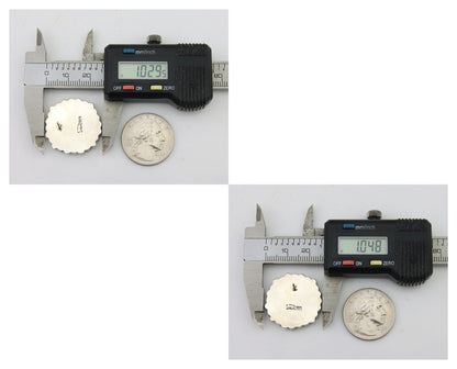 Navajo Petit Point Earrings 925 Silver Turquoise Signed Benson Yazzie C.80's