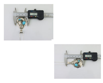 Navajo Necklace 925 Silver Turquoise Native Artist Signed Wilbert Benally C.80s