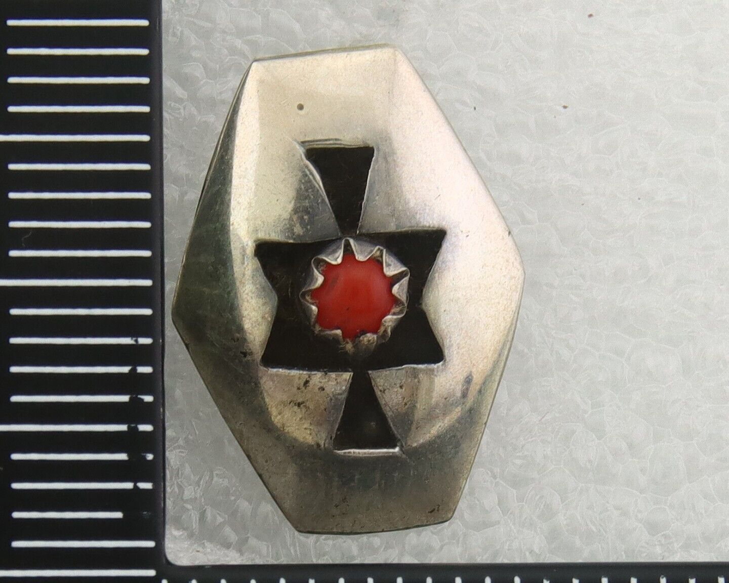 Navajo Earrings 925 Silver Natural Coral Native American Artist C.80's