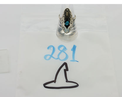 Navajo Ring 925 Silver Natural Blue Turquoise Native American Artist C.80's