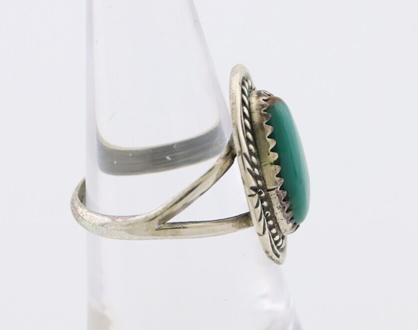 Navajo Handmade Ring 925 Silver Kingman Turquoise Size 5.75 C.80's