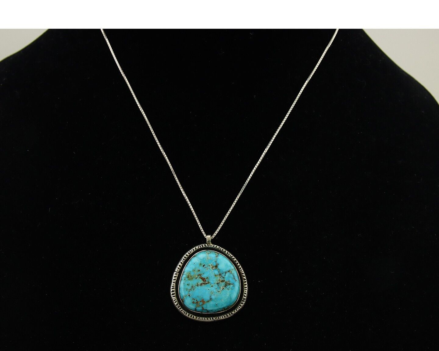 Navajo Necklace 925 Silver Natural Turquoise Artist Signed Yazzie C.80's
