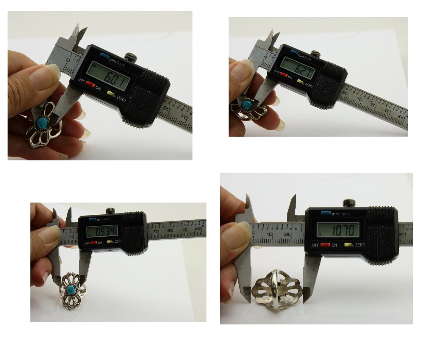 Navajo Sand Cast Ring 925 Silver Sleeping Beauty Turquoise Artist C.80's