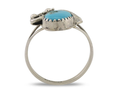 Navajo Ring 925 Silver Morenci Turquoise Native American Artist C.80's